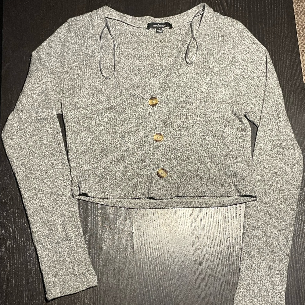 Ambiance Ribbed Knit Sweater in Gray